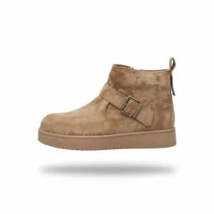 Premium Suede Ankle Boots with Dual Buckles